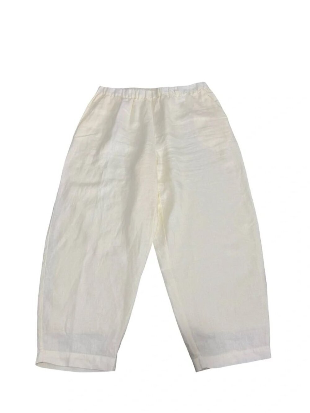 Poetry- Cropped Trousers Garment-dyed linen - light Yellow - us 12 - Picture 6 of 9